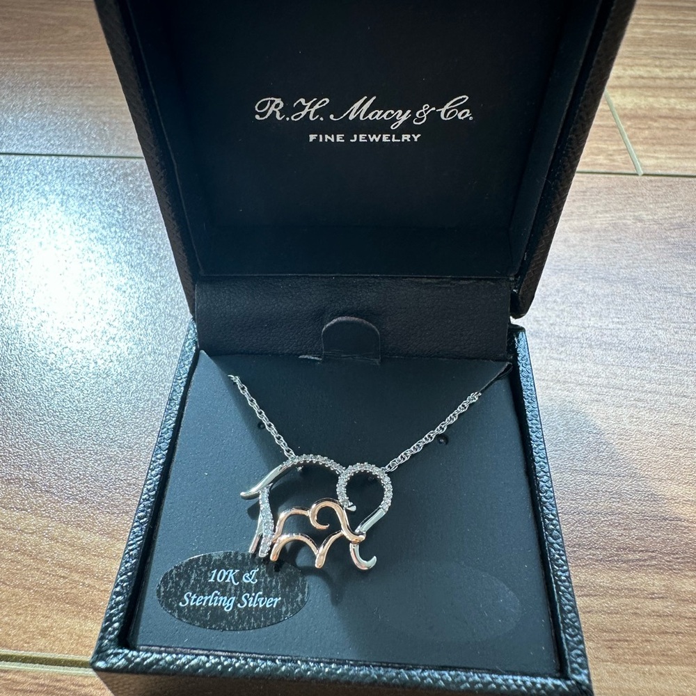 R.H. Macy & Co. Sterling Silver Elephant Necklace